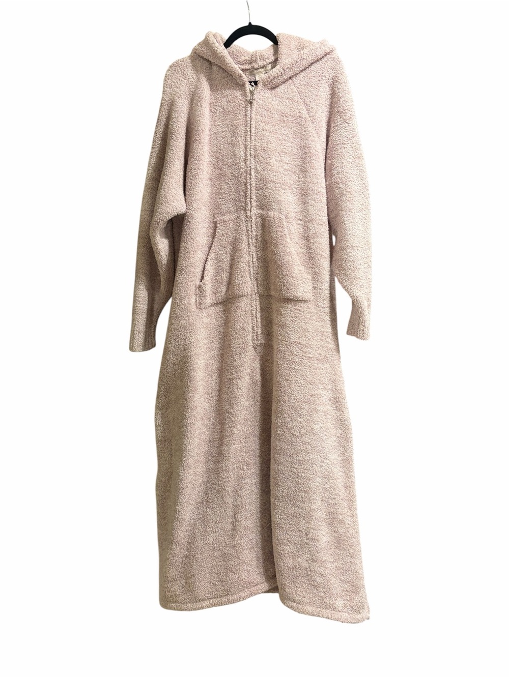 Barefoot Dreams Hooded Long Zip-Up Robe - Light Beige